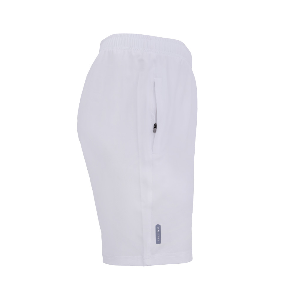 Whitedot White Training Shorts - Zipper Pockets