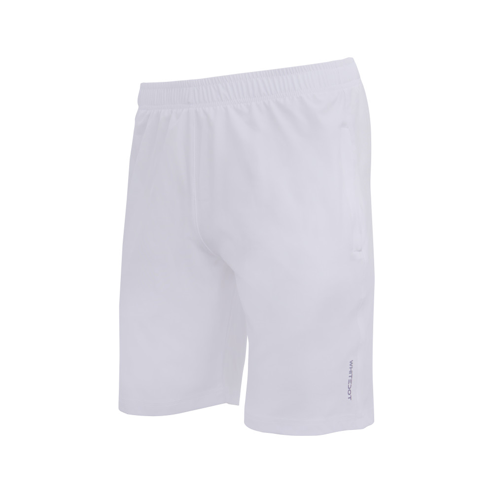 Whitedot White Training Shorts - Zipper Pockets