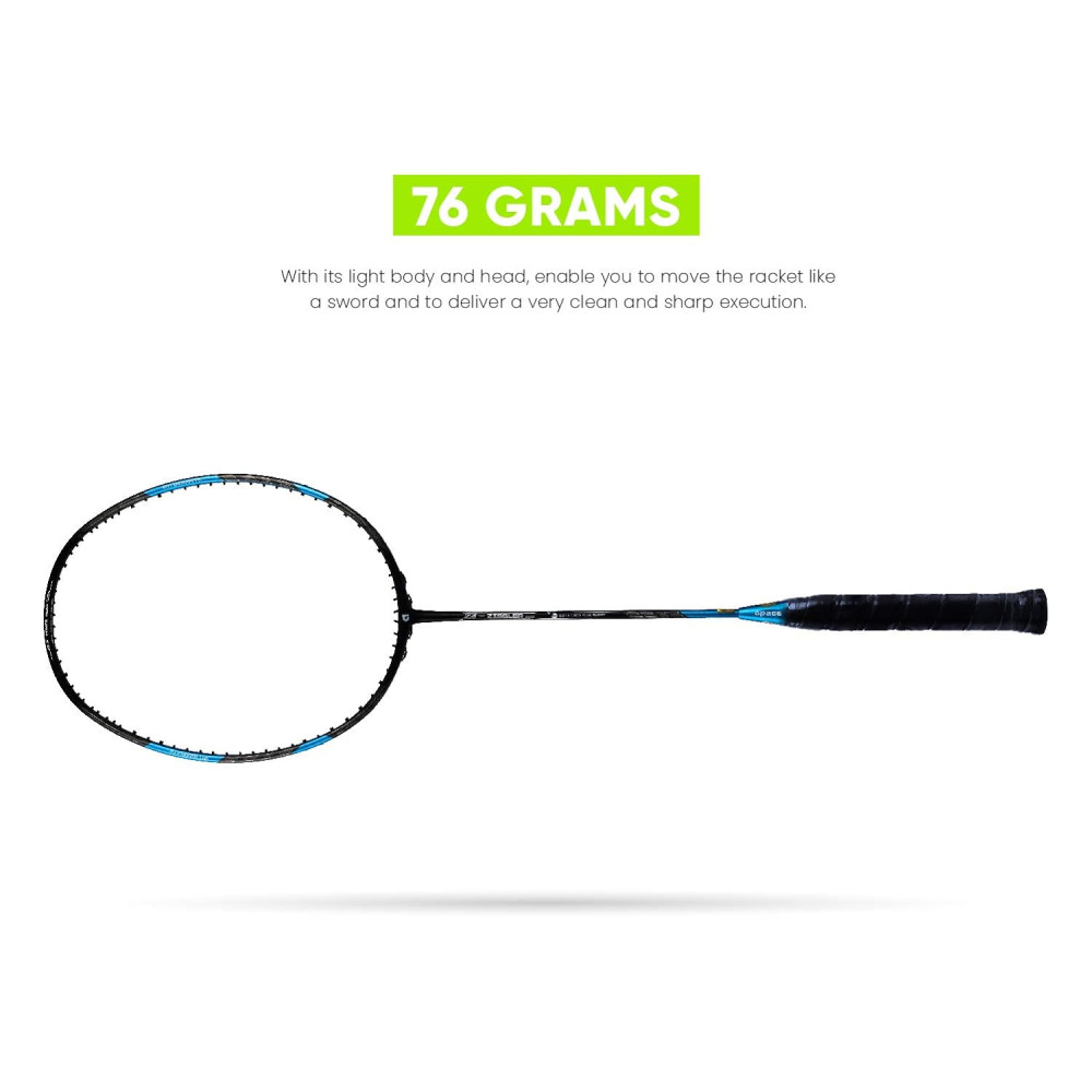 Apacs Z-Ziggler Lite (76g, 33 LBS) Unstrung Badminton Racquet with Full Cover (Black/Blue)