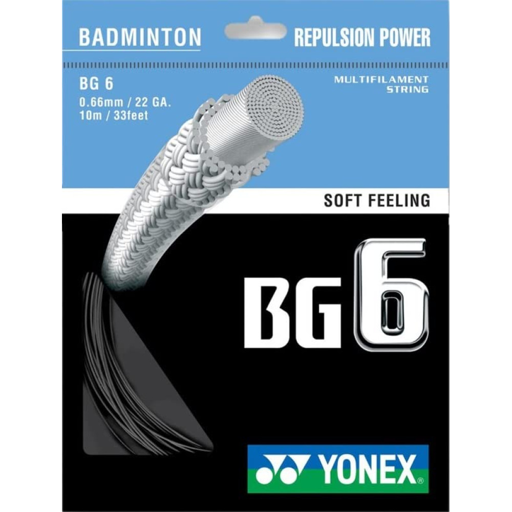 Yonex BG 6 Badminton String - 0.66mm / 22 Gauge