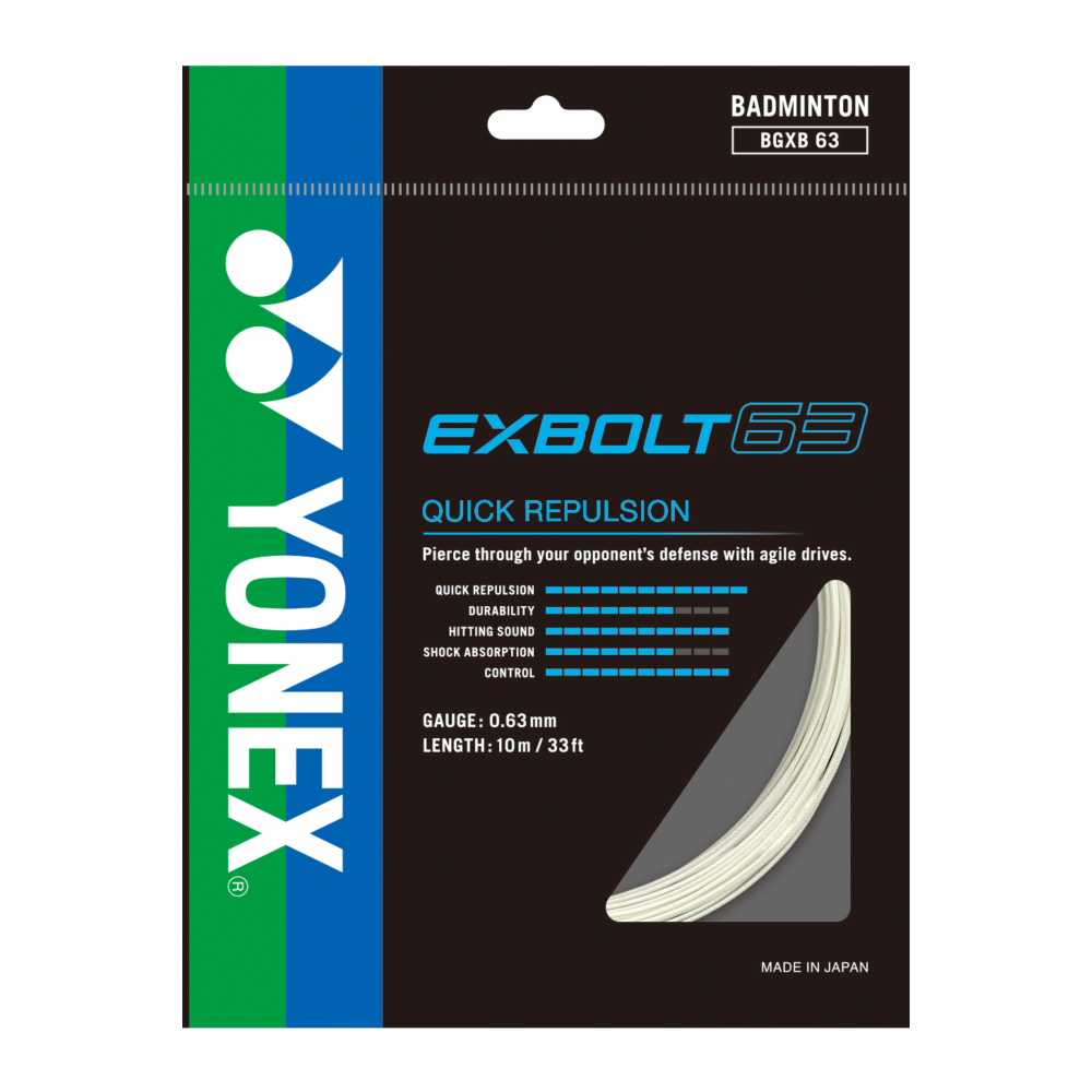 Yonex BG EX Bolt 63 Badminton String - 0.63mm