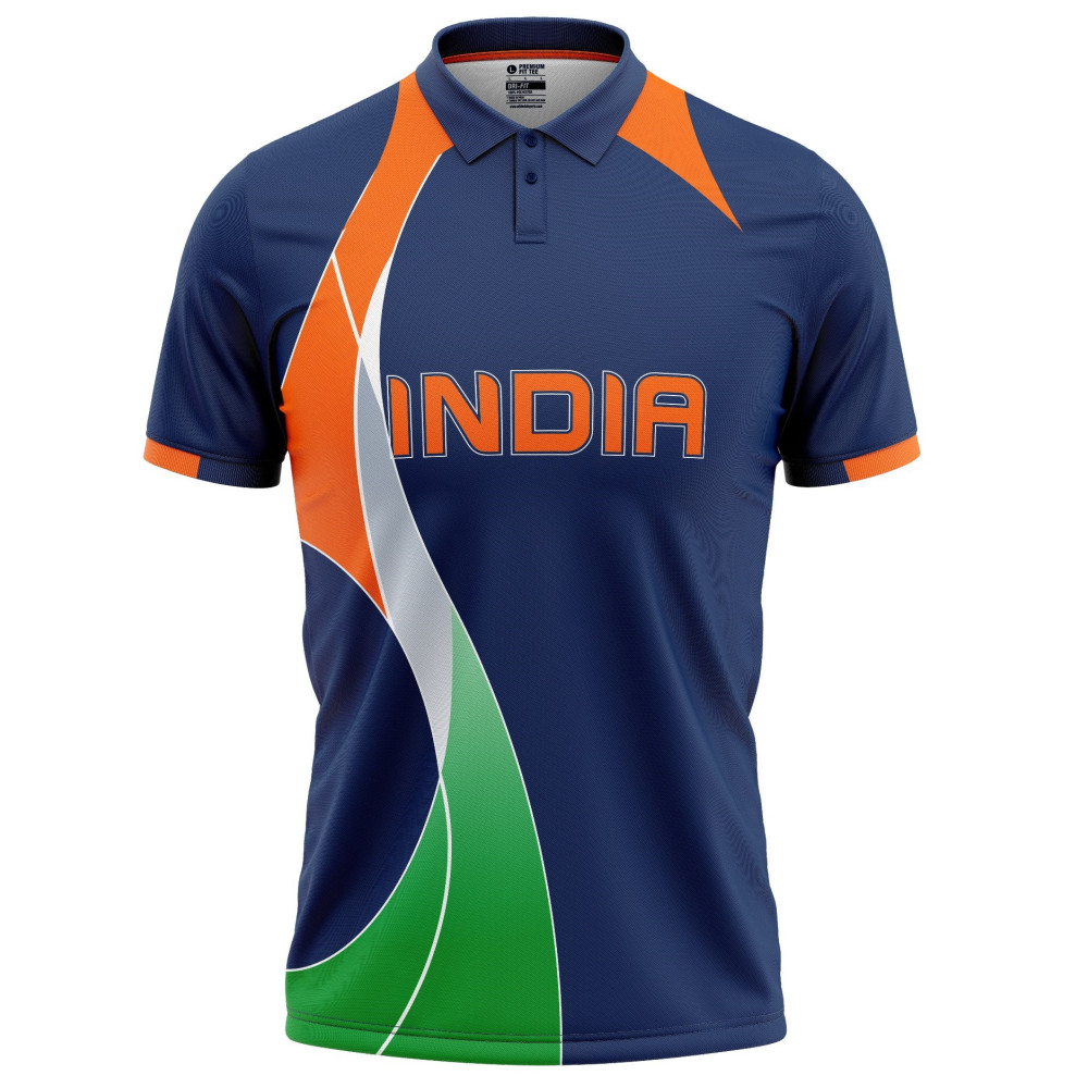 India T20 World Cup 2009 Half Sleeves Cricket Fan Jersey - 100% Dryfit Polyester - With Name Personalization