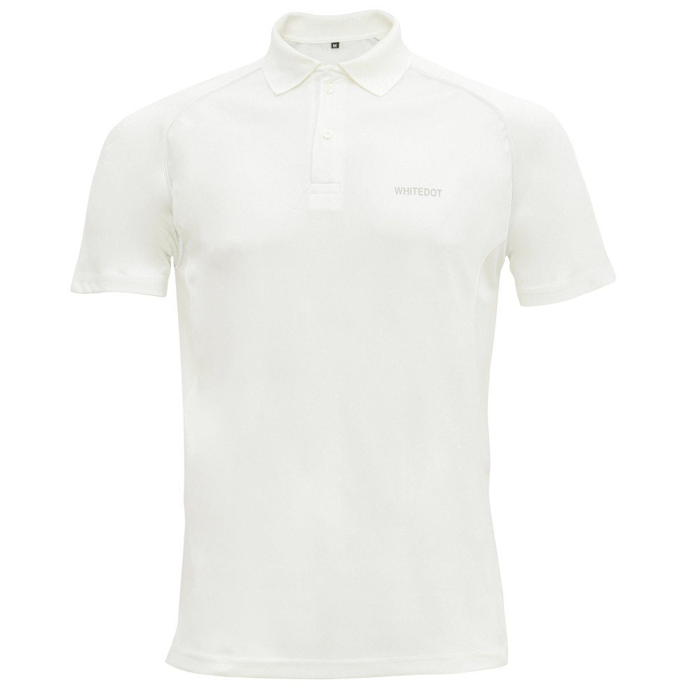 Whitedot Omega Dri-FIT Cricket White Polo T-Shirt