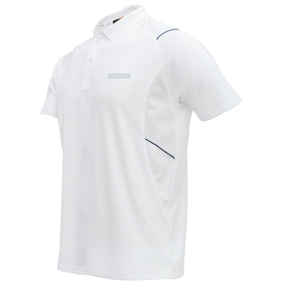 Whitedot Omega Dri-FIT Cricket White Polo T-Shirt