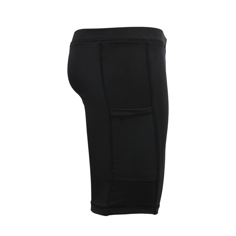 Whitedot Sigma Black Quick Dry Compression Shorts with Mobile Pocket