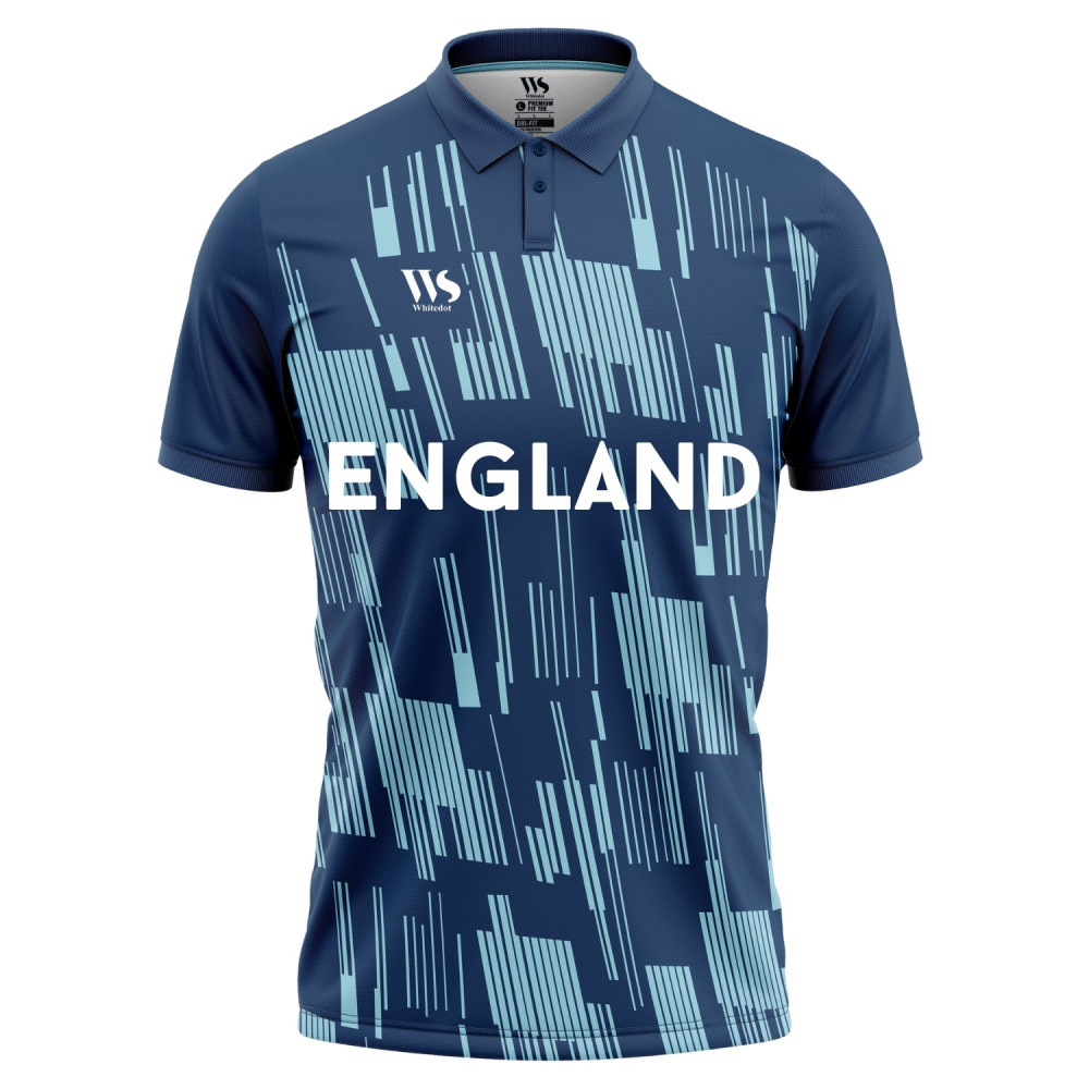 Whitedot England Blue Fan Cricket T-shirt