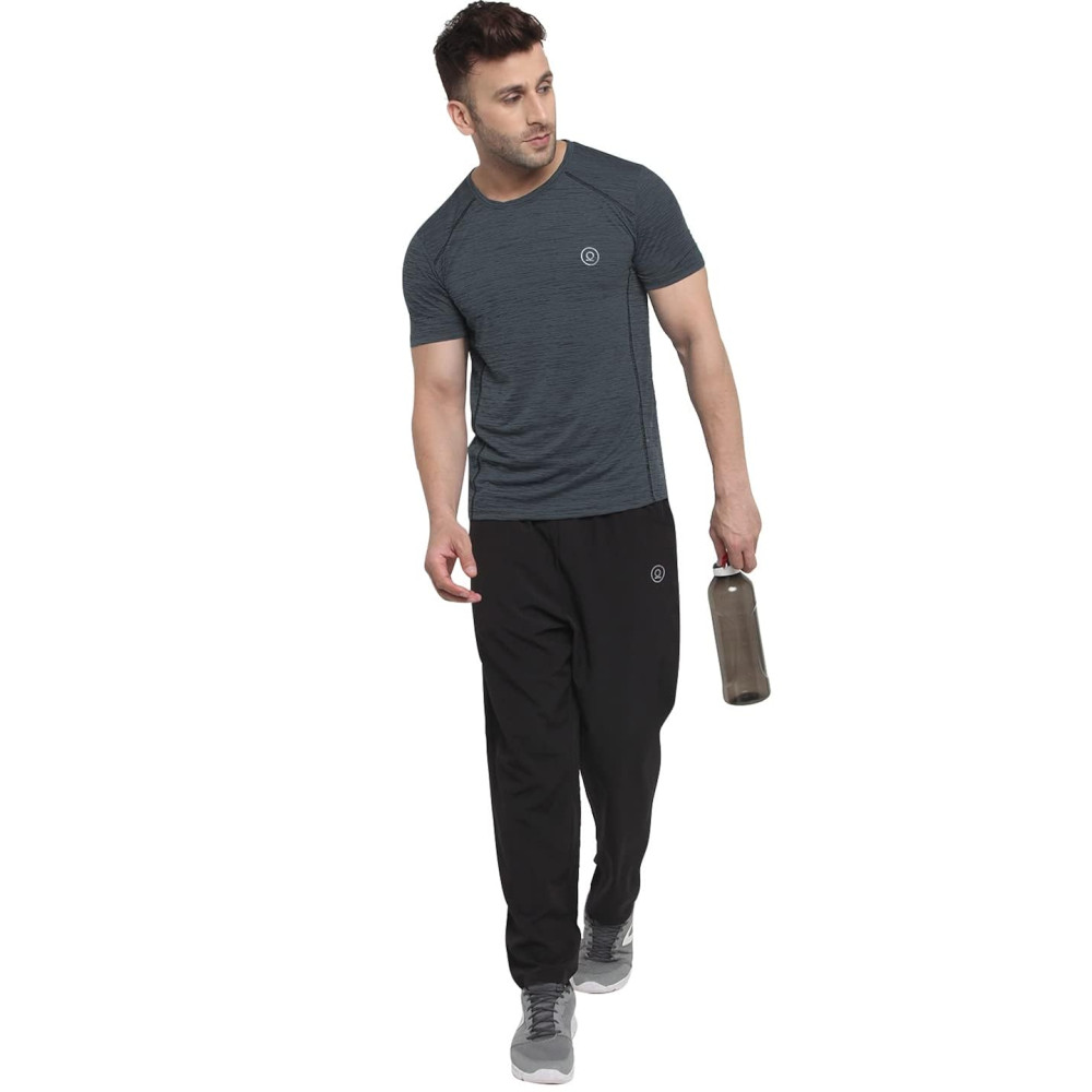 Whitedot FlexFit Round Neck Regular Dry Fit Gym Sports T-Shirt - M-Grey