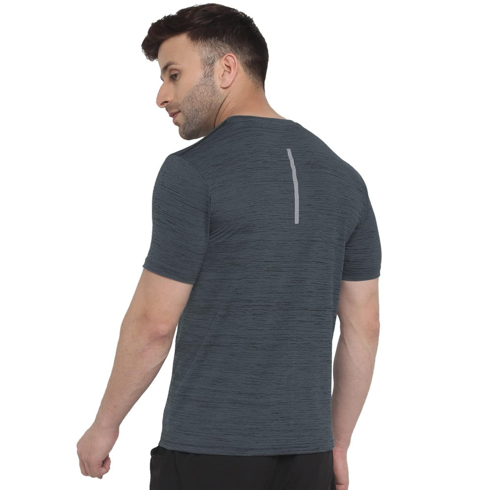 Whitedot FlexFit Round Neck Regular Dry Fit Gym Sports T-Shirt - M-Grey