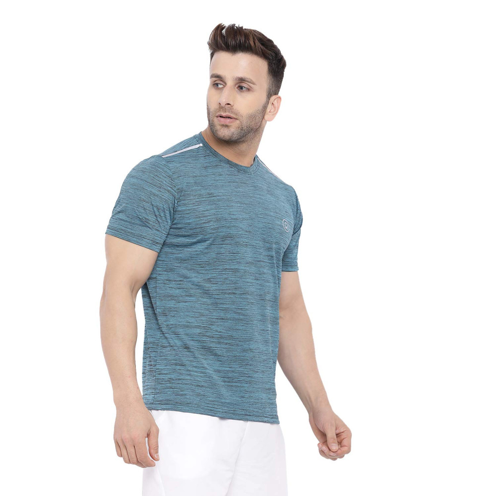 Whitedot FlexFit Round Neck Regular Dry Fit Gym Sports T-Shirt - Sea Green
