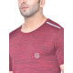 Whitedot FlexFit Round Neck Regular Dry Fit Gym Sports T-Shirt - Wine